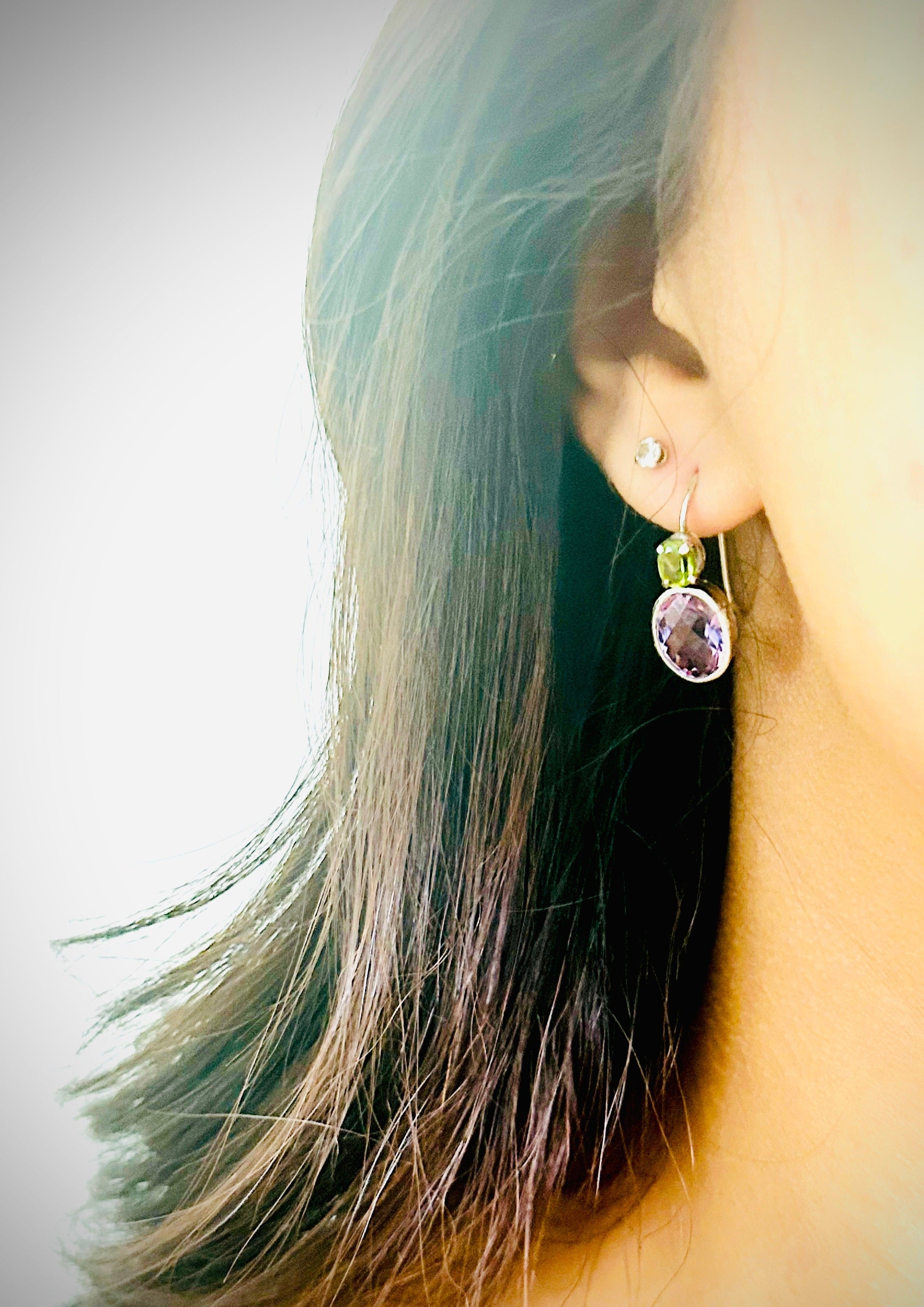 Amethyst Peridot Earring