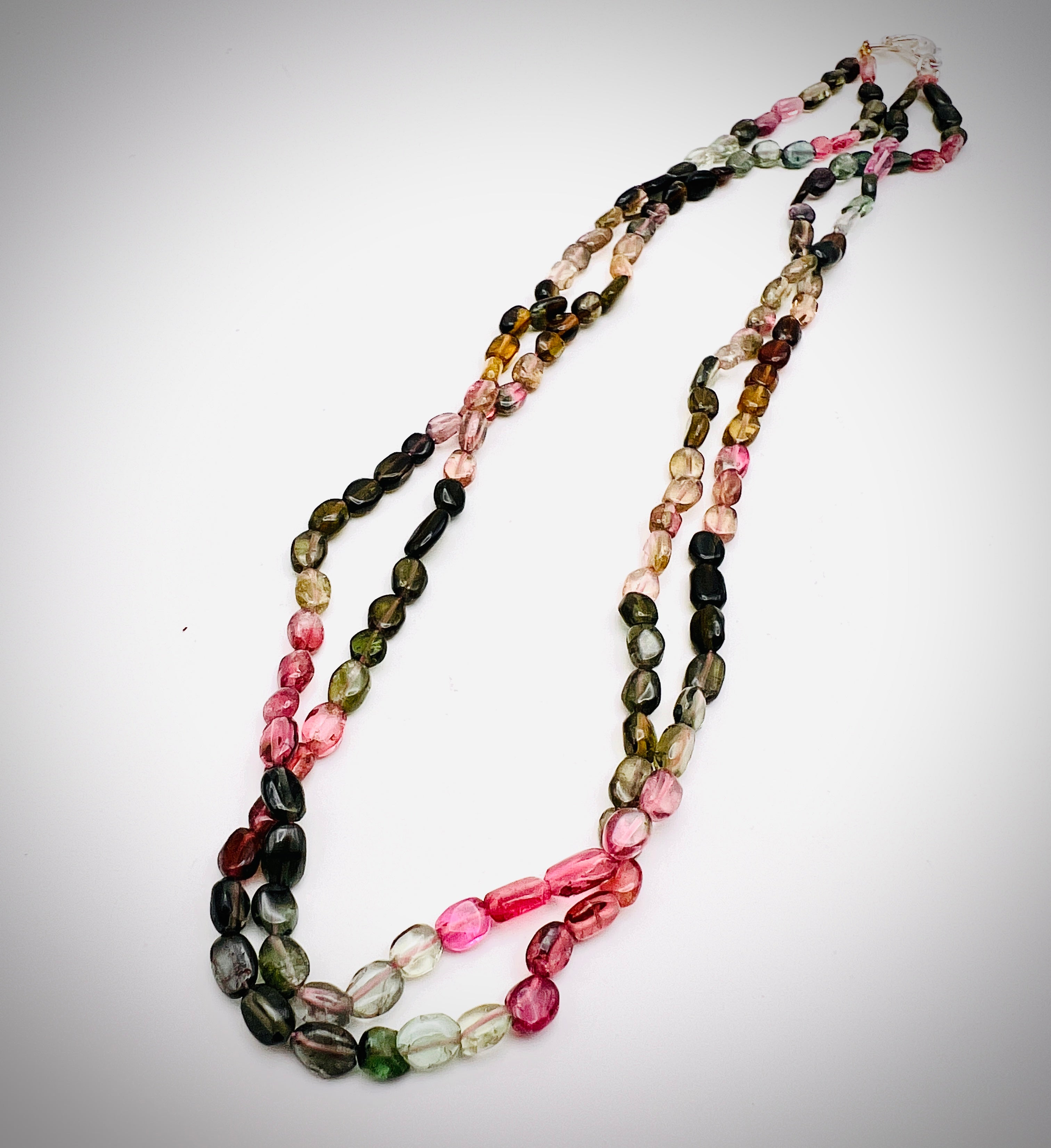 Multicolor Tourmaline Oval Beads Necklace