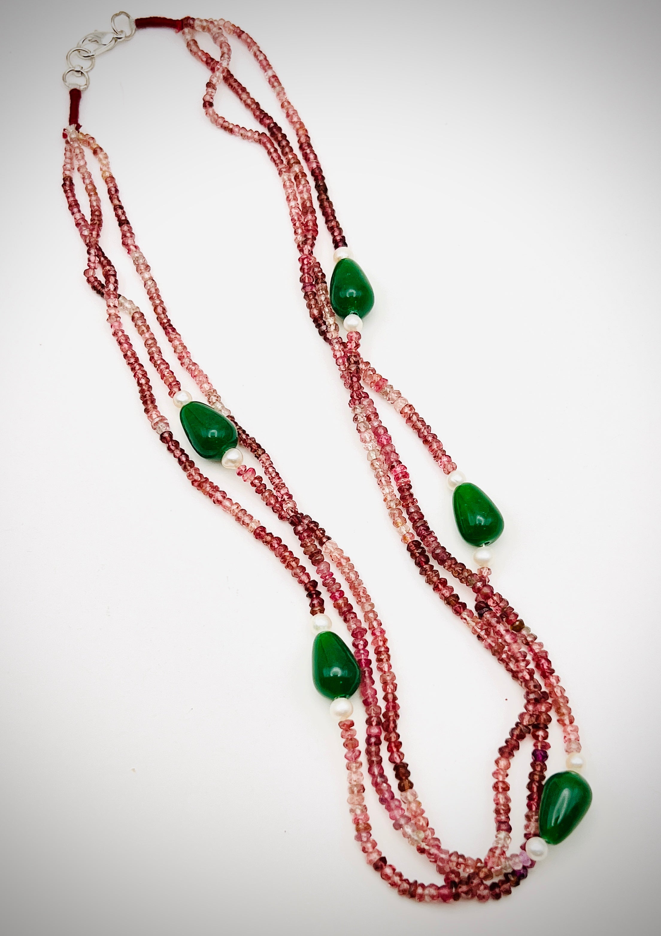 Tourmaline and Green Onyx Beads Necklace