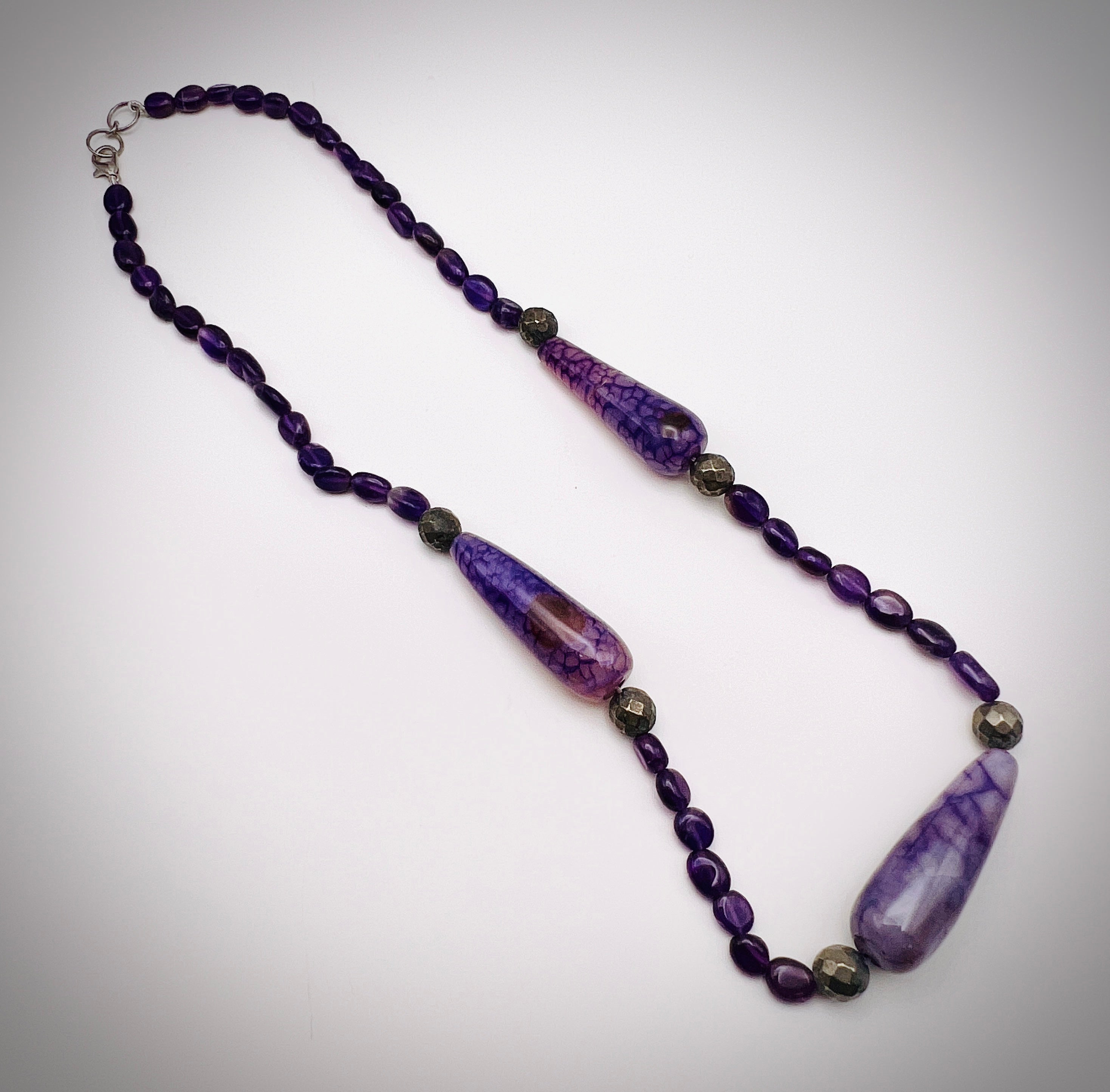 Amethyst Oval Droplet Beads