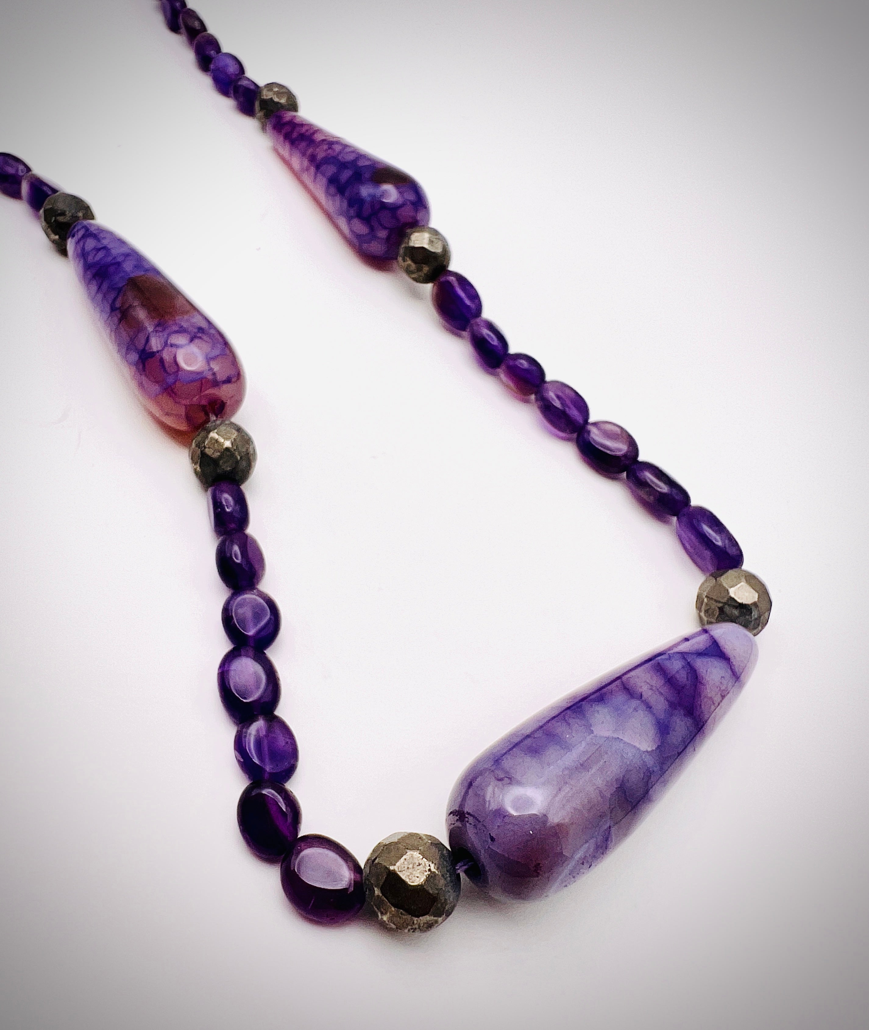 Amethyst Oval Droplet Beads