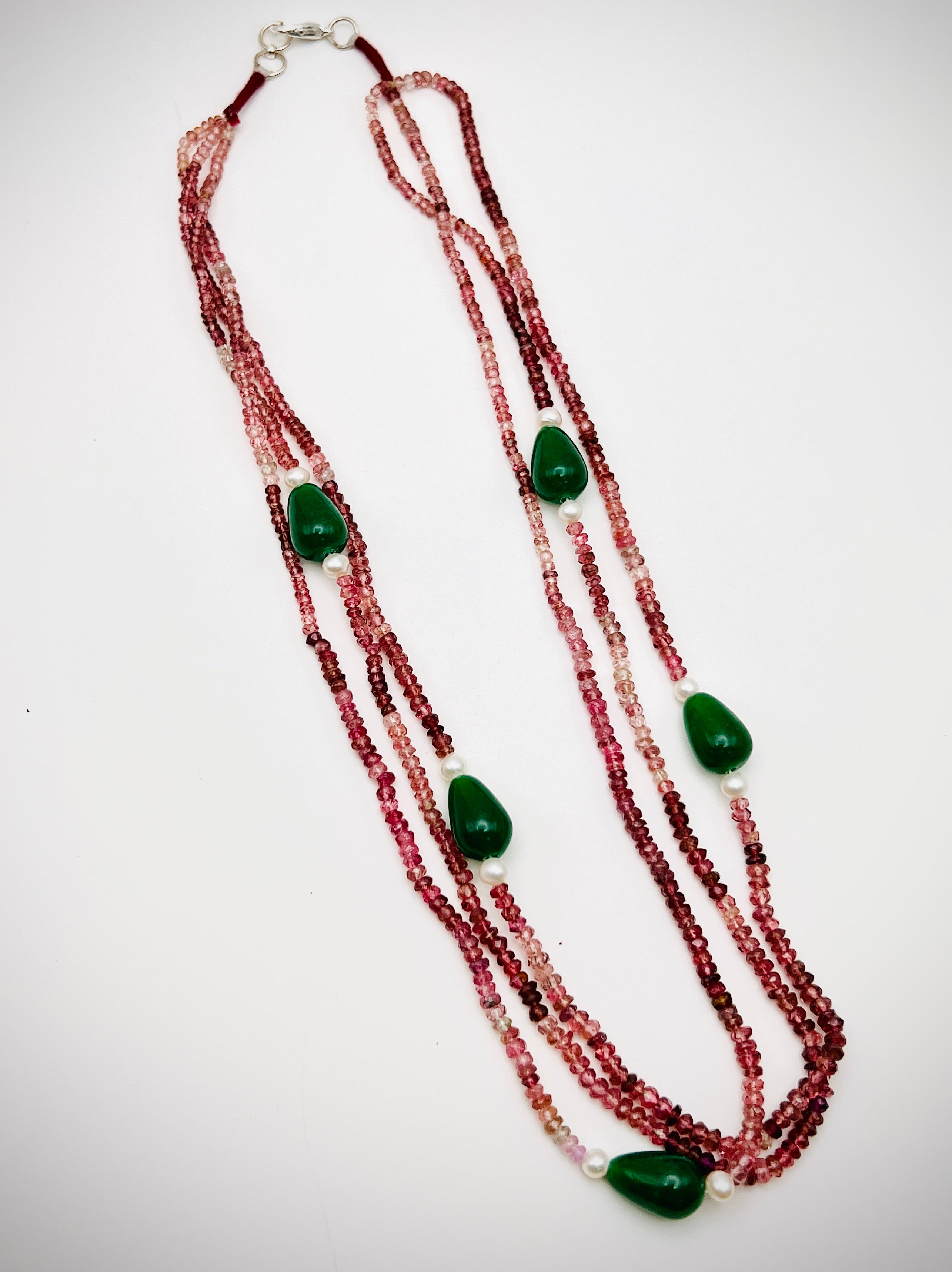 Tourmaline and Green Onyx Beads Necklace