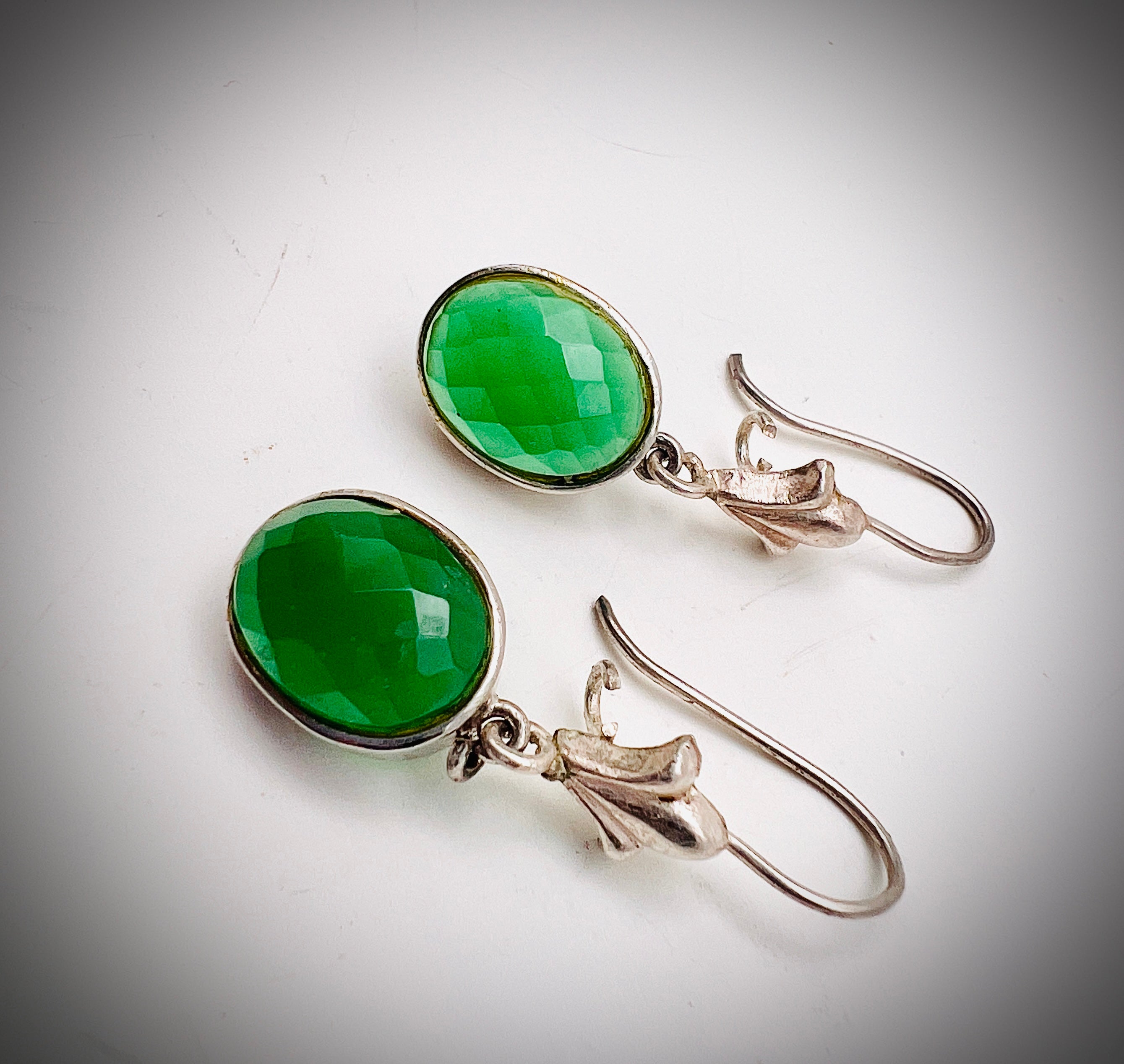 Green Onyx Vintage Earring