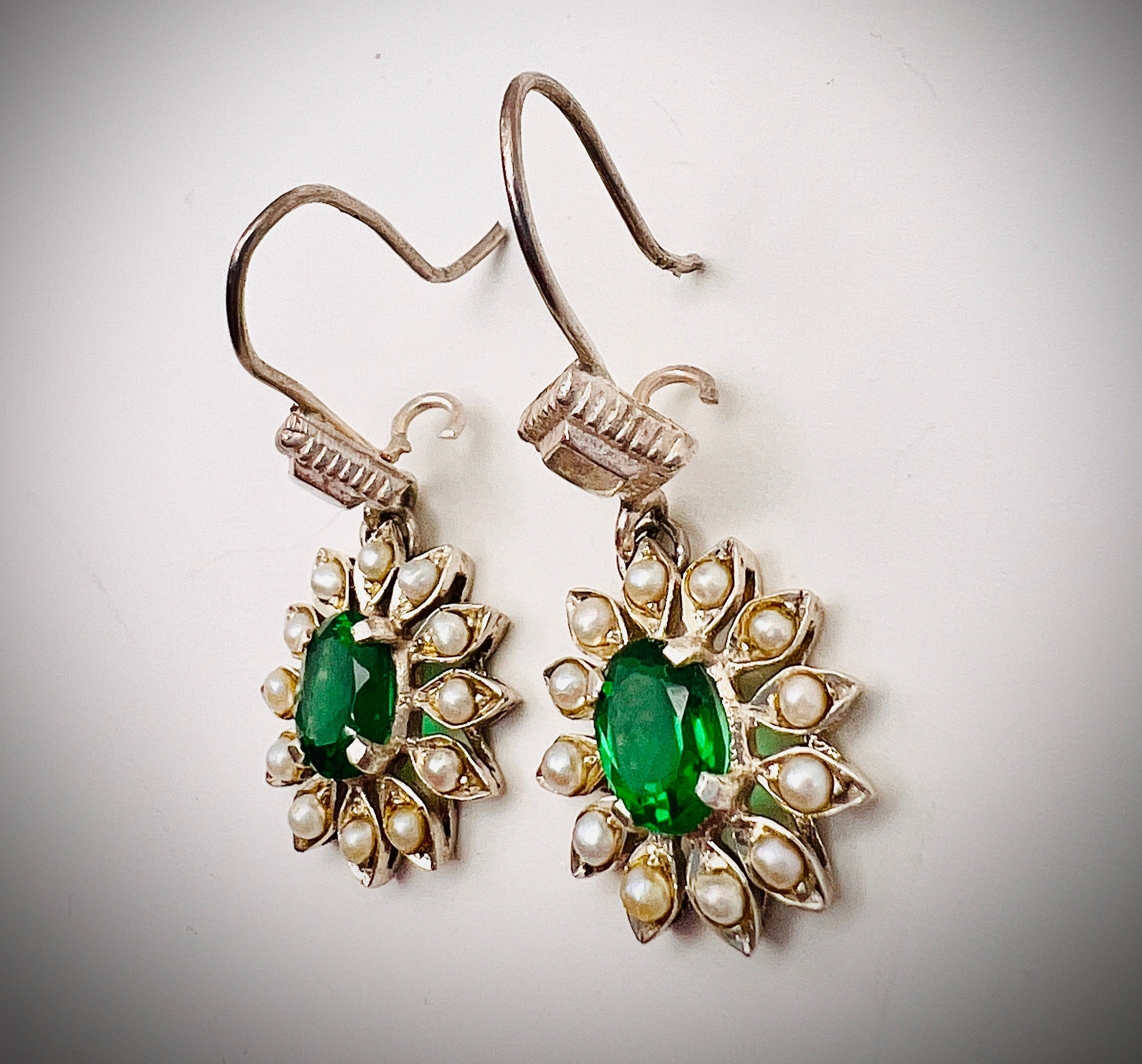 Emerald & Hydro Pearl Vintage Earring